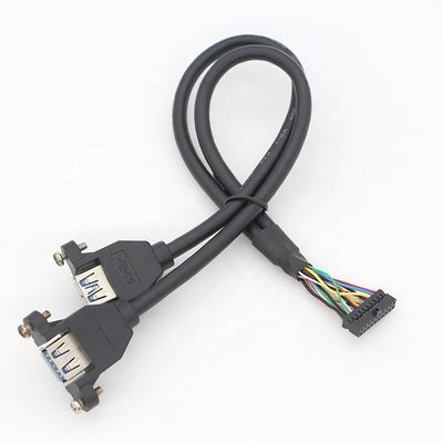 주문 스크루 잠금 스터드 듀얼 USB 3.0 타입 A 여성 패널 마운트 케이블 online manufacture