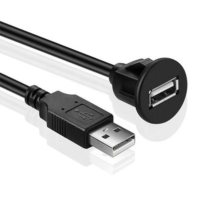주문 자동차 오디오 대시보드 플러시 마운트 패널 자동차 트럭 보트 오토바이 대시보드용 USB 2.0 남성에서 여성 확장 케이블 online manufacture
