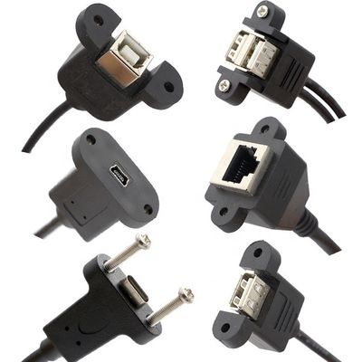 주문 스크루 잠금 마이크로 타입 C RJ45 이더넷 남성 여성 USB 패널 장착 케이블 online manufacture