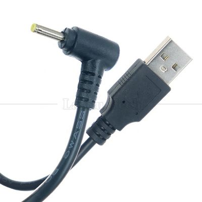주문 90도 오른쪽 각 블랙 화이트 24AWG 2A 충전 전류 1m USB에서 2.5x0.7mm DC 충전 케이블 online manufacture