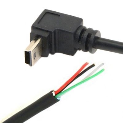 주문 OEM 0.5M 1M 90도 위아래 왼쪽 오른쪽 각 미니 USB로 열기 4 개의 케이블 끝 핑테일 전력 케이블 online manufacture