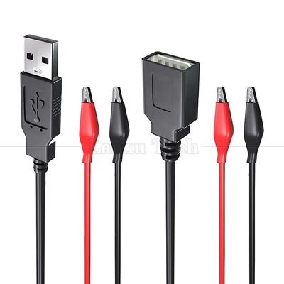 주문 남녀 USB 연결기 두 개의 구리 악어 클램프 악어 클립 테스트 리드 전자기 전용 케이블 online manufacture