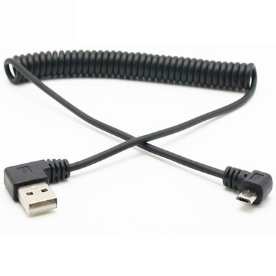 주문 CUSTOM 1M 90도 직각 USB A 남성에서 마이크로 b 남성 스프링 코일 USB 케이블 online manufacture