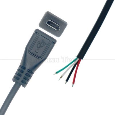 주문 OEM 데이터 충전 마이크로 b 5 PIN USB 남성 여성 열기 2 4 코어 맨 와이어 피그테일 케이블 online manufacture