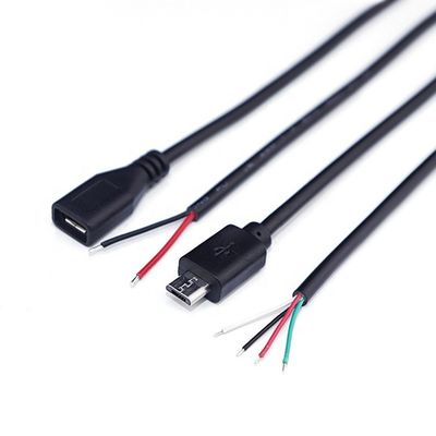 주문 OEM 데이터 충전 2 4 코어 마이크로 USB 남성 여성 열기 맨 와이어 피그테일 케이블 online manufacture