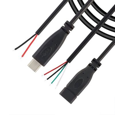 주문 OEM 2 4 코어 USB 타입 C 남성 여성에서 벗겨진 오픈 와이어 엔드 피그테일 케이블 online manufacture