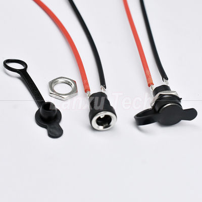 방수 스크루 패널 마운트 DC 전원 소켓 5.5x2.1mm 잭 와이어 케이블