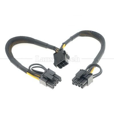 장갑 18AWG 순수 쿠퍼 Y 스플리터 6 핀에서 듀얼 8 핀 6 + 2 PCI 익스프레스 전원 어댑터 GPU에 대한 PCIe 케이블 확장