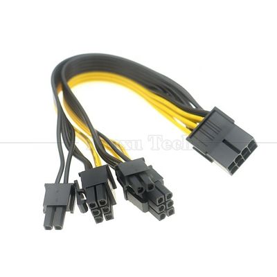 PCIe 8 핀 남성에서 듀얼 8 핀 여성 PCI 익스프레스 그래픽 비디오 카드 GPU 스플리터 전원 어댑터 케이블