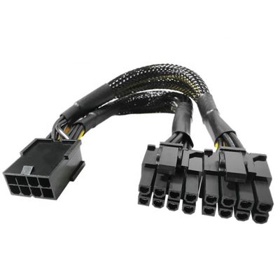 직물 장갑 PCIe 8 핀 여성으로 듀얼 8 핀 남성 PCI 익스프레스 그래픽 비디오 카드 GPU 전원 어댑터 케이블