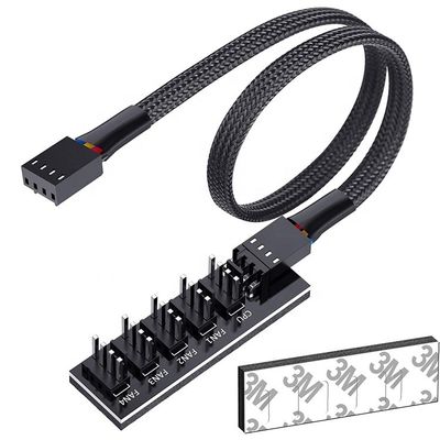 1 ~ 5 방법 4 핀 스플리터 PWM PC 팬 허브 전원 공급 케이블 ATX 컴퓨터 케이스 4 핀 및 3 핀 냉각 팬