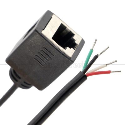 여성 RJ45 소켓으로 열 캔 용접 4 와이어 맨 끝 핑테일 케이블