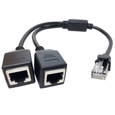 1 남성에서 2 여성 경로 소켓 포트 RJ45 인터페이스 Cat5 Lan 네트워크 이더넷 스플리터 Y 어댑터 케이블