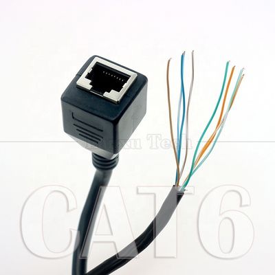 고품질 네트워크 이더넷 Cta6 26AWG RJ45 8p8c 여성 소켓 오픈 틴 바 naked 와이어 끝 케이블