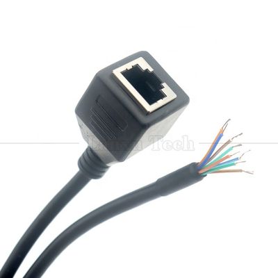여성 RJ45 잭 소켓 오픈 틴 용접 8 와이어 맨 끝 피그테일 이더넷 네트워크 패치 랜 케이블