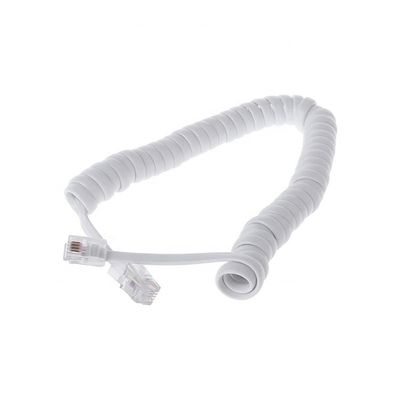 1m 2m 3m 롤링 스프링 RJ9 4P4C RJ11 블랙 화이트 나선 평면 Cat3 ADSL 전화 케이블