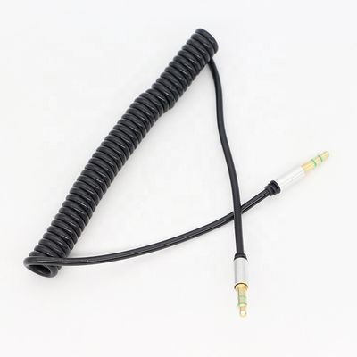 커스텀 1M 2M 3M 코일 스파이럴 스프링 남성에서 남성 3.5mm 잭 스테레오 Aux 오디오 케이블