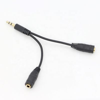 1 남자 2 여자 분할 3.5mm 스테레오 잭 헤드폰 오디오 Y 분할 케이블