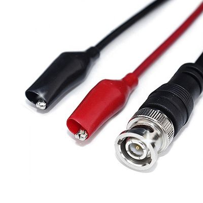 BNC에서 이중 알리거터 악어 클립 테스트 오실로스코프 CCTV 카메라 비디오