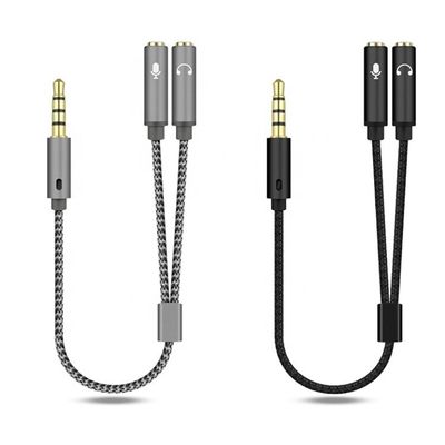 1 입력 2 출력 Y 모양 3.5mm AUX 스테레오 오디오 마이크 헤드폰 스플리터 어댑터 케이블
