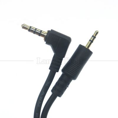 2.5mm 3극 잭 90도 오른쪽 각 4극 3.5mm TRRS 잭 TV 라디오 스테레오 오디오 케이블