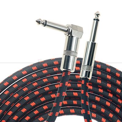 OEM 3ft 10ft 5m 1/4 6.35mm 모노 TS 잭 납 엮은 전기 악기 액세서리 앰프 효과 증폭기 기타 패치 케이블