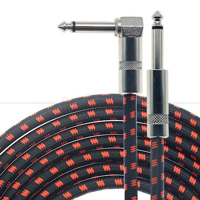 3ft 10ft 3m 5m 1/4 6.35mm 모노 TS 직각 잭 전기 악기 액세서리 앰프 효과 증폭기 기타 패치 케이블