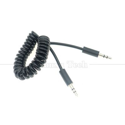 스프링 코일 남성에서 남성 3.5mm 잭 Aux 스테레오 오디오 확장 케이블