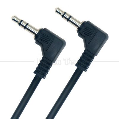 90도 오른쪽 각 남성에서 남성 3극 TRS 3.5mm 오디오 잭 연장 케이블
