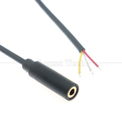 맞춤형 3.5mm TRS 3극 쉴드 오디오 잭 여자로 열어 벗겨진 틴 벗은 끝 케이블