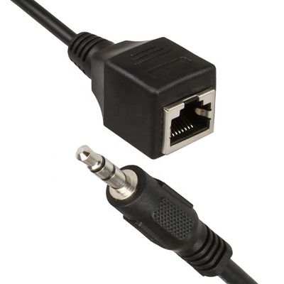 3.5mm 스테레오 오디오 잭에서 RJ45 여성 소켓 Cat5 Cat6 Cat7 이더넷 확장 케이블