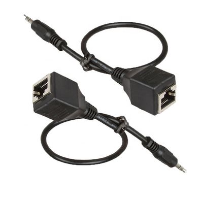 3.5mm 스테레오 오디오 잭에서 RJ45 여성 소켓 이더넷 확장 케이블
