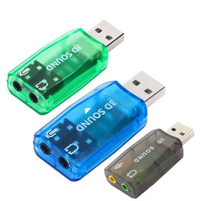 플러그 앤 플레이 5.1 외부 3D 마이크 스테레오 스튜디오 오디오 USB 인터페이스 사운드 카드 어댑터 3.5mm 헤드폰
