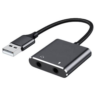 플러그 앤 플레이 오디오 마이크 스튜디오 헤드셋 노트북용 USB 외부 사운드 카드 어댑터