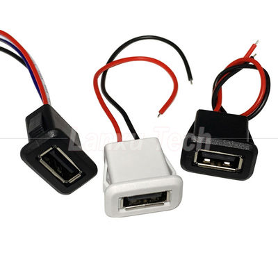 물 막성 USB 타입 A 여성 소켓 마운트 2 핀 와이어 케이블 LED 램프 장난감