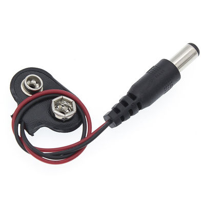 9V 배터리 스냅 클립 커넥터 DC 남성 5.5x2.1mm 배럴 잭 전원 케이블 배터리 홀더