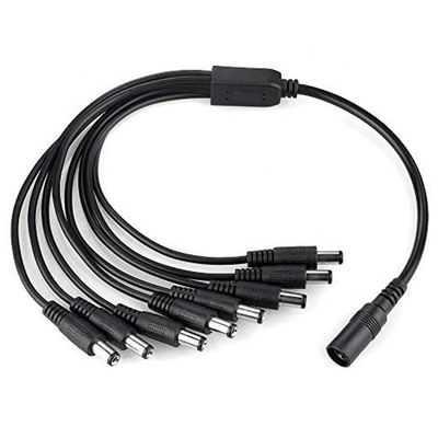 1에서 8 가지 방법 1 여자에서 8 남자 5.5x2.1mm DC 전원 공급 스플리터 케이블 CCTV 카메라 LED 스트립