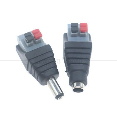 버튼을 눌러 Solderless DC 5.5 * 2.1mm 남성 여성 잭 2p 와이어 연결 케이블 커넥터 전원 어댑터 LED 스트립 카메라
