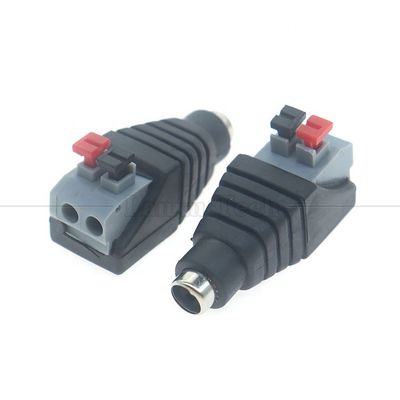 솔더리스 프레스 버튼 DC 5.5 * 2.1mm 남성 여성 배럴 잭 2p 와이어 케이블 커넥터 LED 스트립 카메라