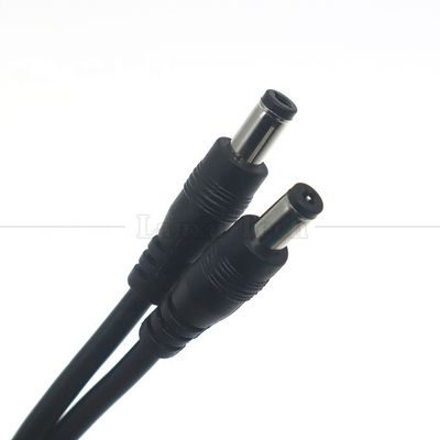 사용자 지정 16AWG 18 20 22 24 26 28 AWG 남성에서 남성 5.5x2.1mm 5.5x2.5mm 3.5x1.35mm 12V DC 플러그 전원 공급 확장 케이블 CCTV