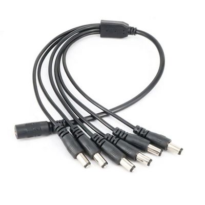 1에서 6 가지 방법 1 여자에서 6 남자 5.5x2.1mm DC 전원 공급 스플리터 케이블 CCTV 카메라 LED 스트립