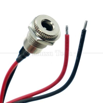 10cm 18AWG 5A 패널 마운트 DC 099 여성 소켓 5.5x2.1mm 2.5mm 금속 스레드 커넥터