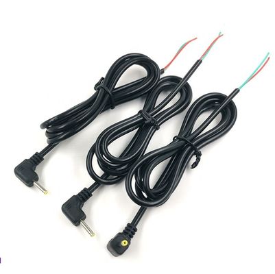 사용자 정의 90도 앵글 DC 배럴 잭 2.5x0.7mm 찢어진 틴 벗은 와이어 끝 케이블