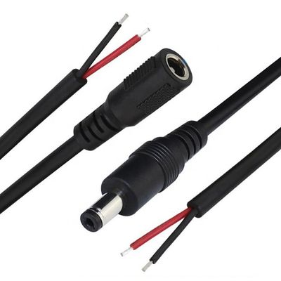 1M 2M 3M DC 공급 입구 배럴 잭 2.1x5.5mm 남성 여성 소켓으로 오픈 피그테일 DC 전력 케이블
