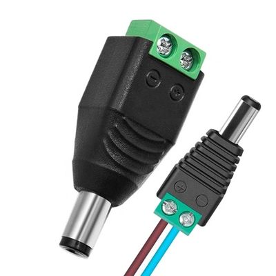 용매 없는 12v 24v 5.5x2.5mm 5.5x2.1mm 남성 DC 전원 플러그 커넥터 잭 어댑터 CCTV 카메라 LED 스트립 라이트