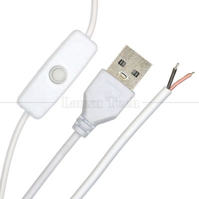 DIY 1m 전원 켜고 끄는 컨트롤러 오픈 와이어 LED 라이트 스트립 램프용 USB 스위치 케이블