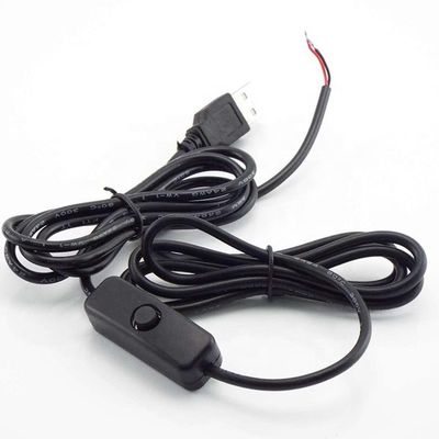 1m 하얀 검은 LED 스트립 전원 켜고 끄는 버튼 USB 타입 A 스위치 확장 케이블