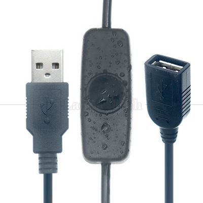 방수 커버 표시등 남성에서 여성 USB 전원 ON OFF 충전 스위치 케이블 LED 램프 스트립