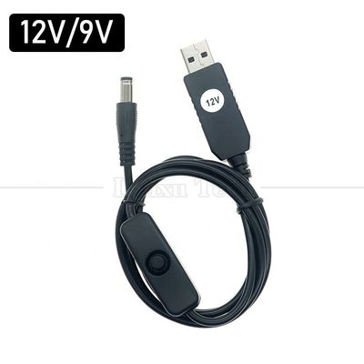 고품질 부스터 5V USB에서 12V 9V DC 5.5x2.1mm 배럴 잭 전원 충전기 ON OFF 케이블로 라우터 팬 LED 스트립 스위치