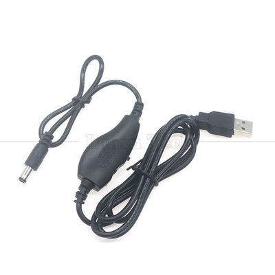 5V USB에서 DC 5.5x2.1mm 12V 출력 밝기 제어 조정 가능한 디머 켜고 끄는 스위치 케이블 LED 라이트 램프 팬
